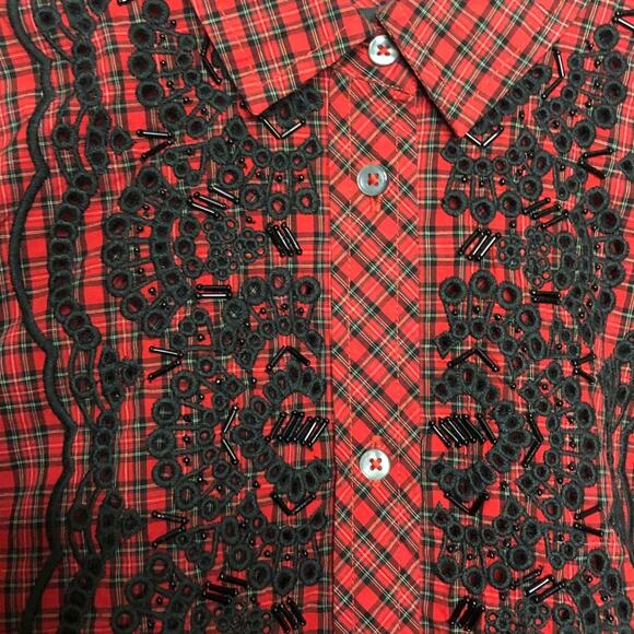 J. Crew Red Embellished Plaid Boy Shirt - Picture 4 of 10